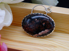 Load image into Gallery viewer, Red Snowflake Obsidian and Silver necklace