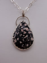 Load image into Gallery viewer, Red Snowflake Obsidian and Silver necklace