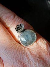 Load image into Gallery viewer, Sapphire and Silver Ring Size 9 1/2