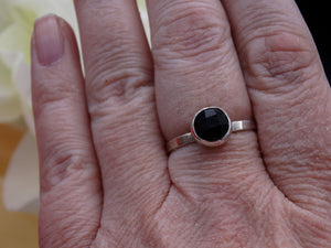 Black Onyx and silver ring size 8 3/4 - 9