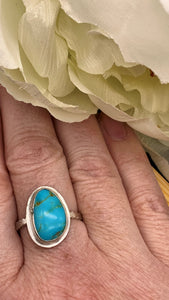 Kingman Turquoise and Silver Ring Size 9 1/2