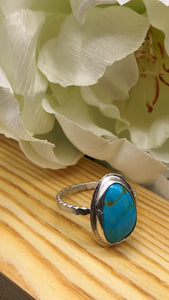 Kingman Turquoise and Silver Ring Size 9 1/2