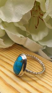 Kingman Turquoise and Silver Ring Size 9 1/2