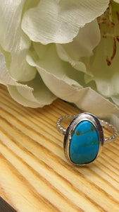 Kingman Turquoise and Silver Ring Size 9 1/2