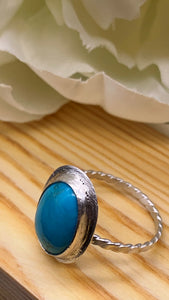 Kingman Turquoise and Silver Ring Size 8 1/2