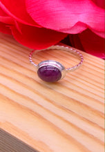 Load image into Gallery viewer, Natural Ruby and Silver Ring Size 7 3/4