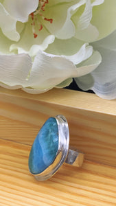 Larimar and Silver Ring Size 7 3/4