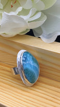 Load image into Gallery viewer, Larimar and Silver Ring Size 7 3/4