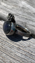 Load image into Gallery viewer, Labradorite and Silver Ring Size 8