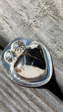 Load image into Gallery viewer, White Buffalo and silver Ring Size 8 3/4