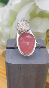 Guava Quartz and Silver Ring Size 9 1/4-9 1/2