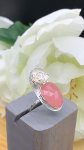 Guava Quartz and Silver Ring Size 9 1/4-9 1/2